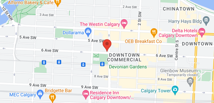 map of 731 6 Avenue SW